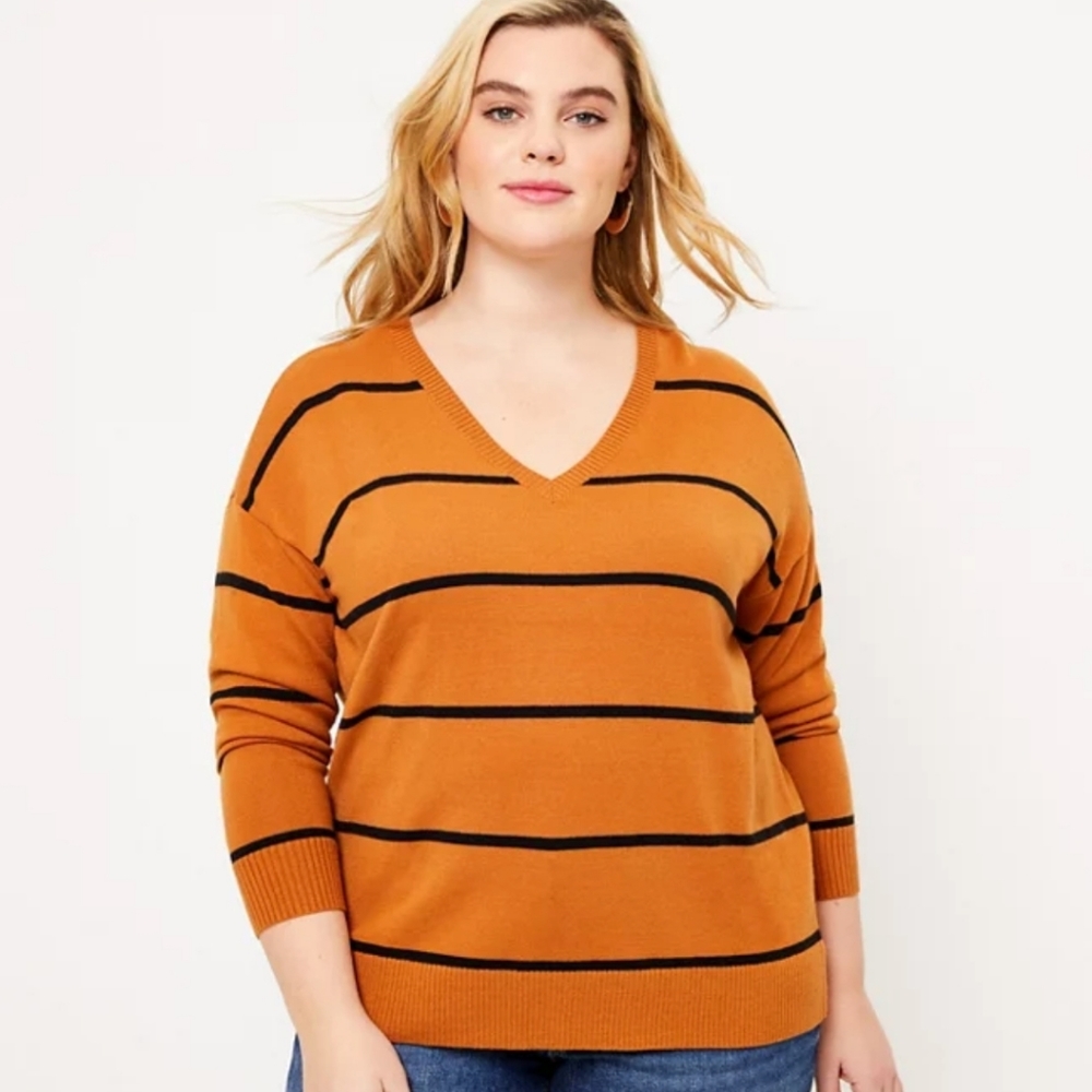 NWT Loft Plus Striped Sweater